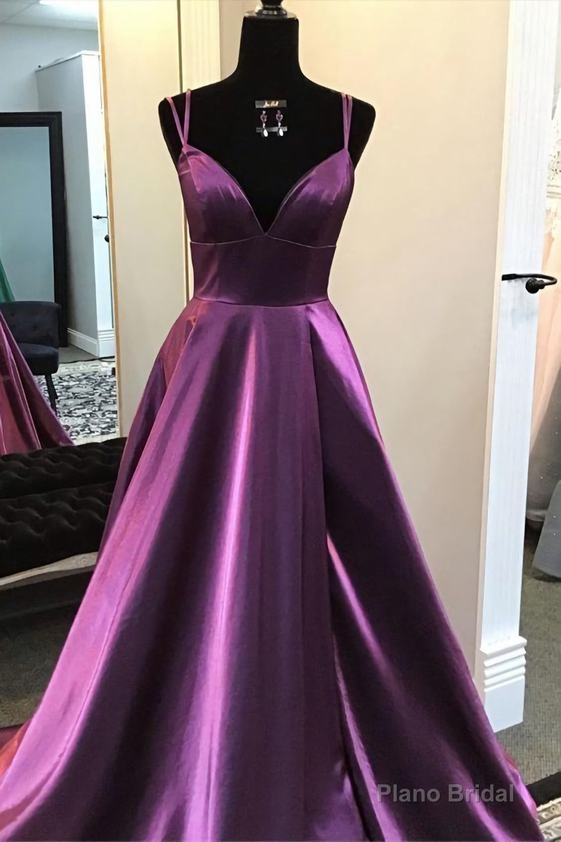 Simply Elegant Purple Prom Dress With Double Straps 2444 Main image