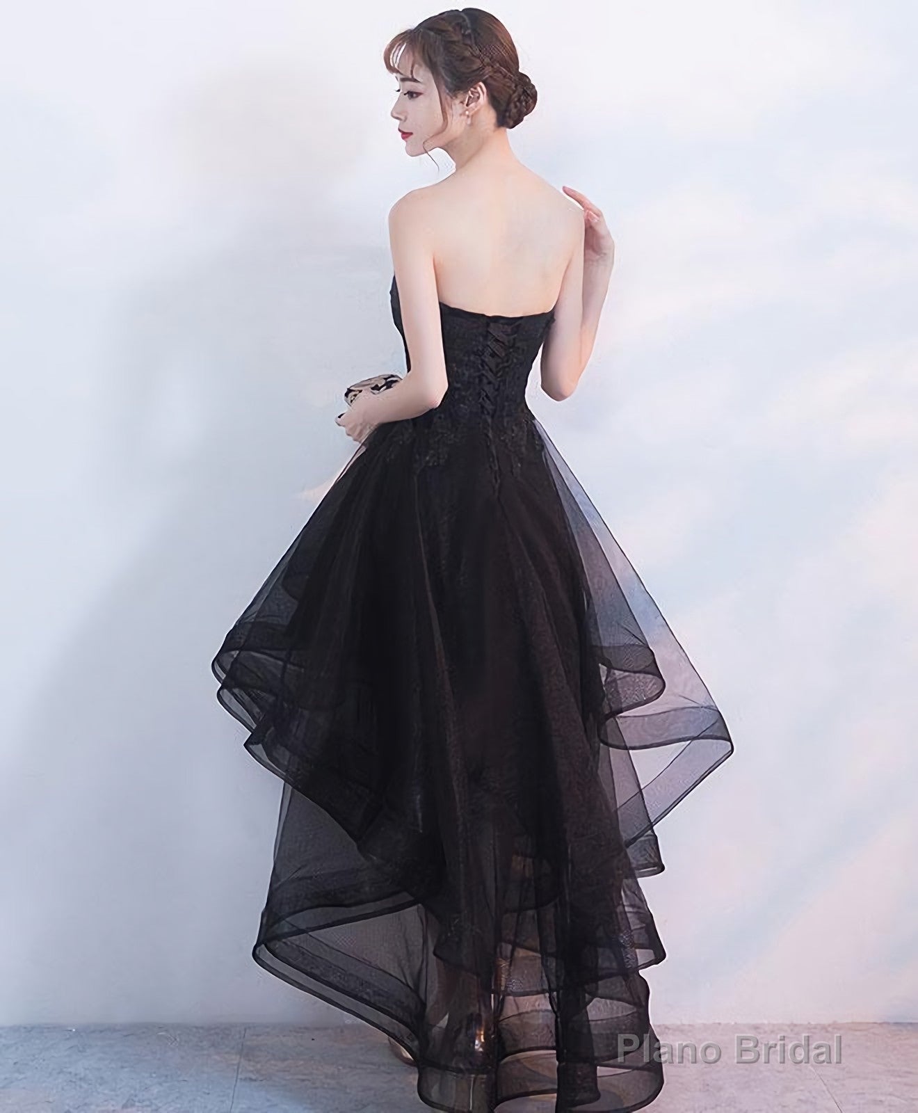 Black Tulle Lace Short Prom Dress, Black Tulle Homecoming Dress, 1 Secondary image