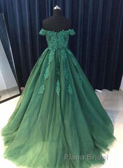 Off Shoulder Lace A Line Long Custom Evening Formal Prom Dresses