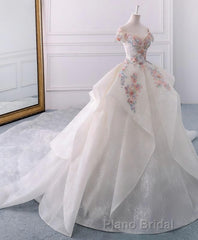 White Sweetheart Off Shoulder Lace Long Formal Prom Dresses, White Evening Dresses