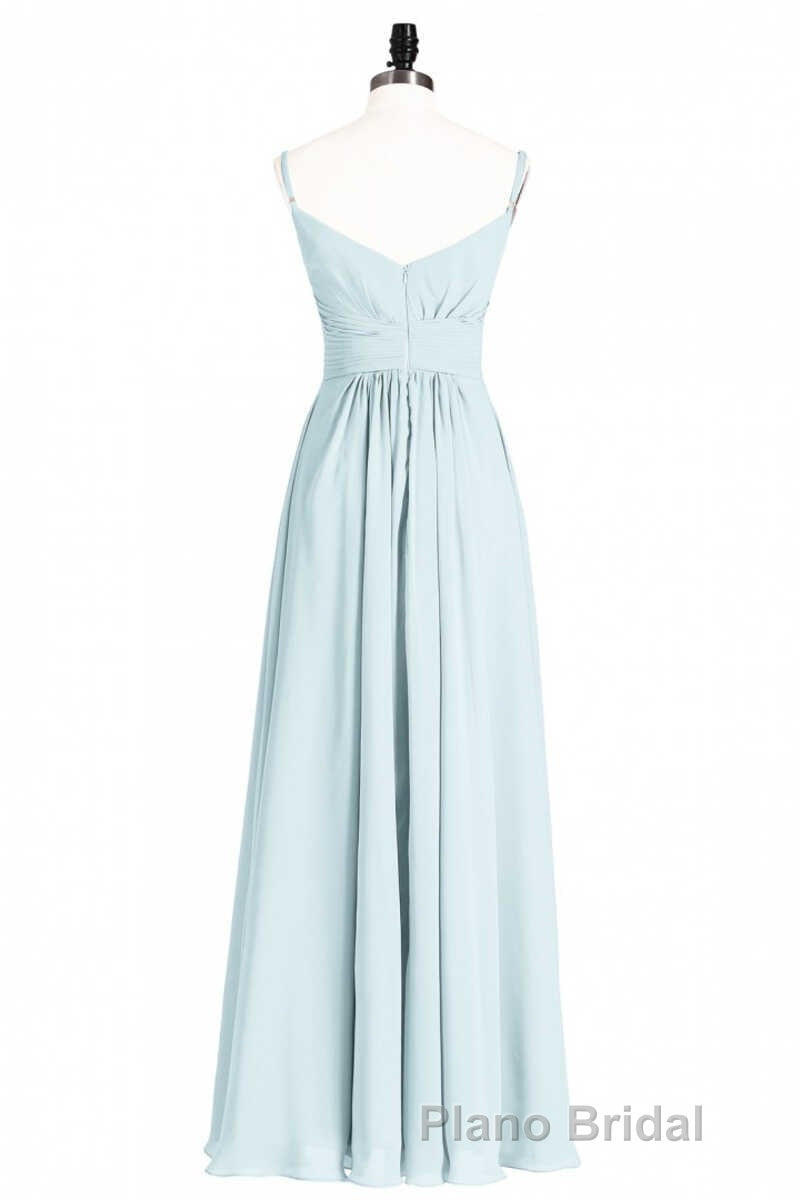 Mint Green Chiffon Twist Front A-Line Long Bridesmaid Dresses Secondary image