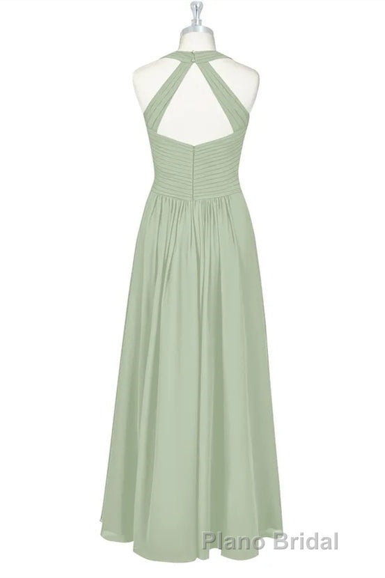 Sage Green Halter Backless A-Line Bridesmaid Dresses Secondary image