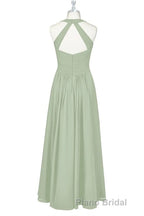 Sage Green Halter Backless A-Line Bridesmaid Dresses