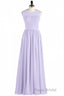 Lavender Chiffon Sweetheart Cutout Back A-Line Long Bridesmaid Dresses