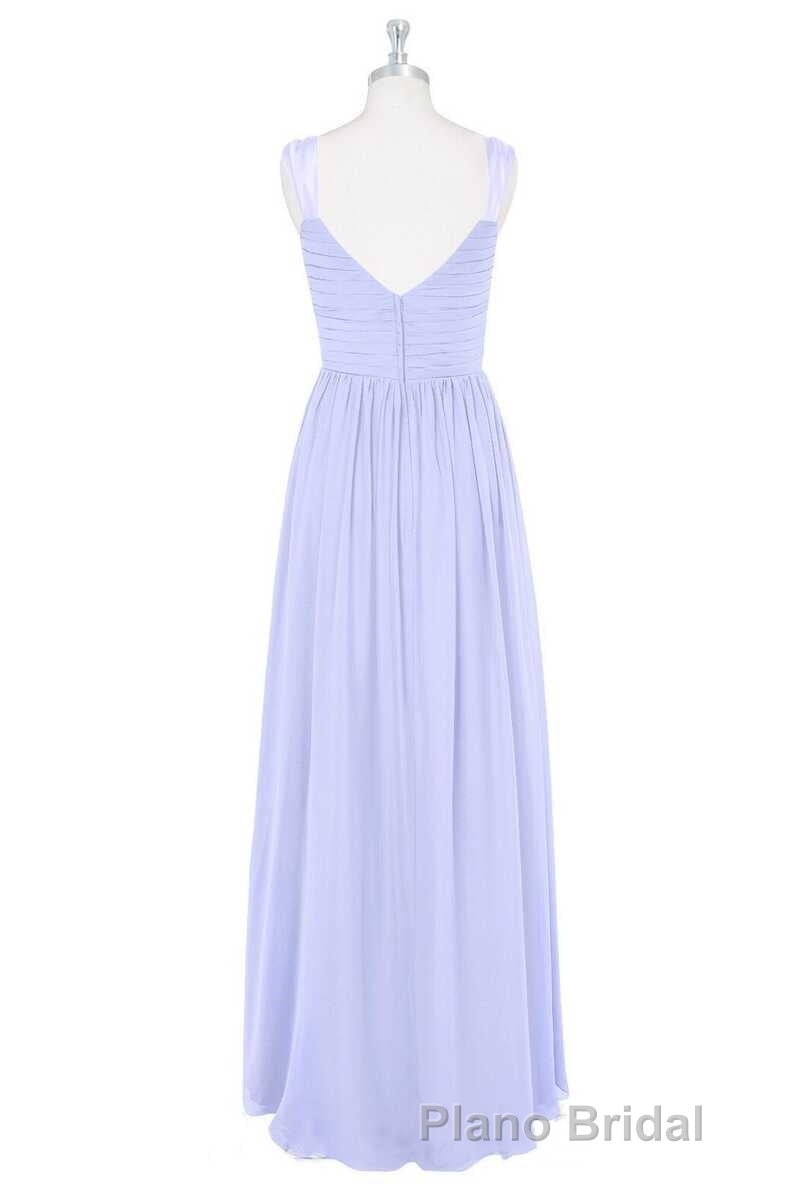 Lavender Chiffon V-Neck Backless Long Bridesmaid Dresses