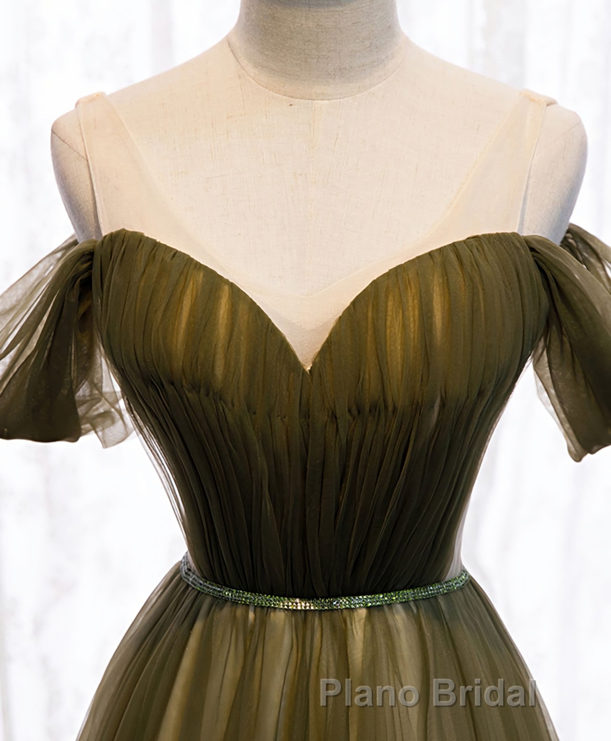 Simple Sweetheart Tulle Off Shoulder Long Formal Prom Dresses, Tulle Prom Dresses Secondary image