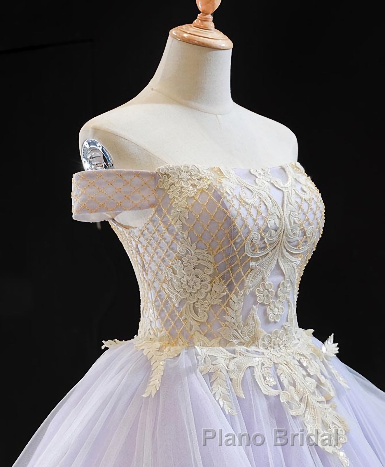 Purple Tulle Lace Long Formal Prom Gown Lace Tulle Long Evening Dresses