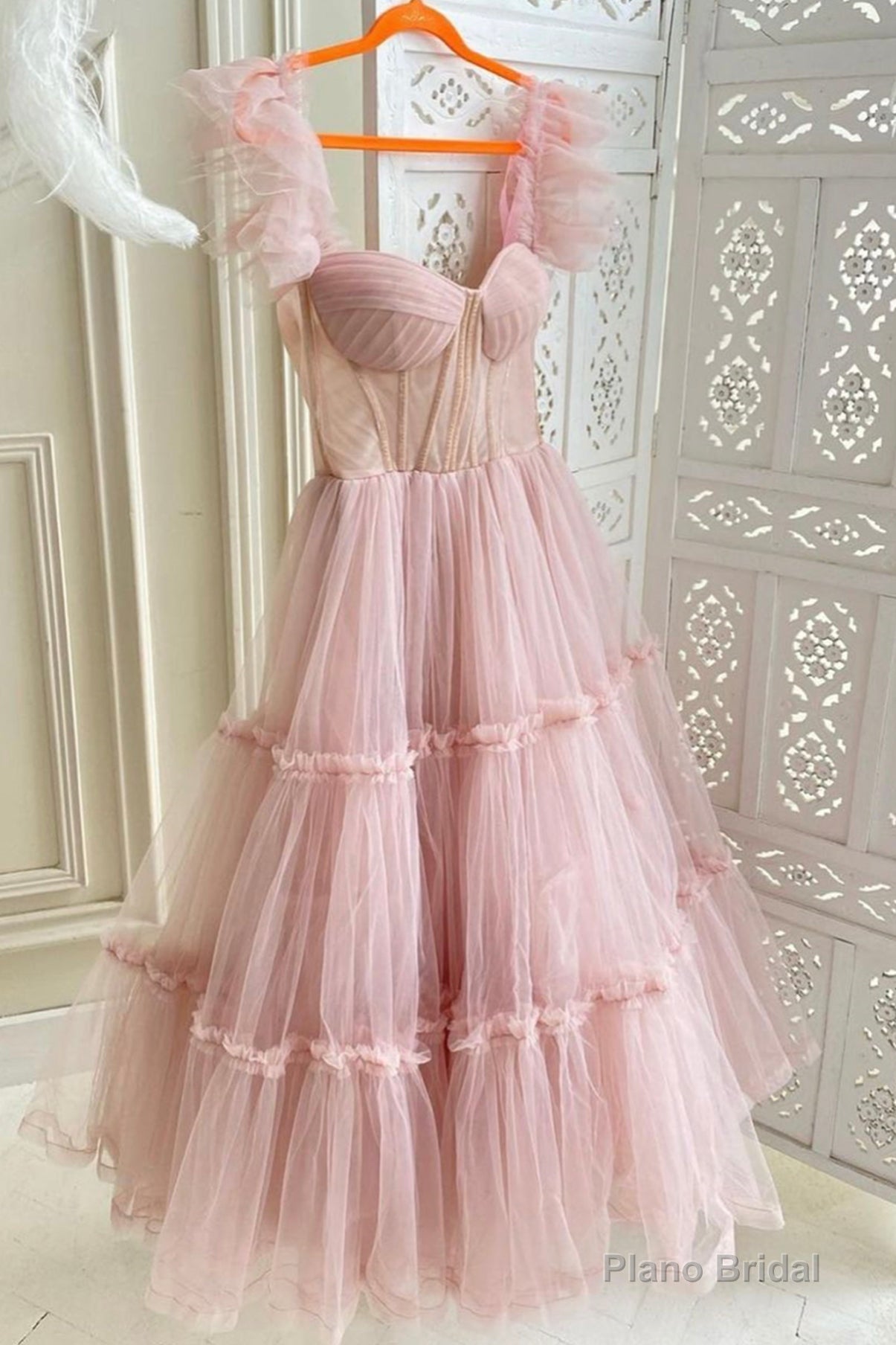Pink Tulle Short Prom Dresses, A-Line Party Homecoming Dresses Main image