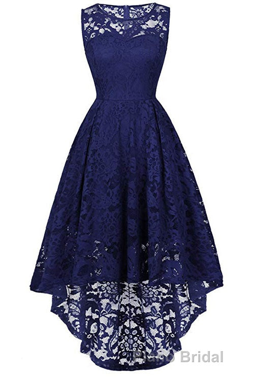 Sleeveless Hi-Low Lace Lavender Party Dresses Secondary image