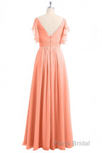 Rust Orange Cold-Shoulder A-Line Long Bridesmaid Dresses