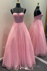 Spaghetti Straps Sparkly Lilac A Line Formal Prom Dresses Sequin Evening Dresses