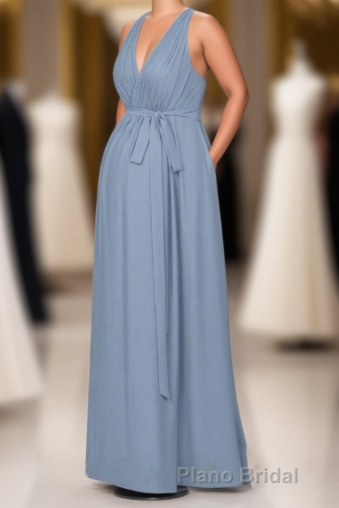 Dusty Blue Halter Backless Maternity Bridesmaid Dresses