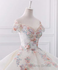 White Sweetheart Off Shoulder Lace Long Formal Prom Dresses, White Evening Dresses