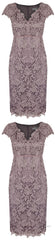 Sheath V Neck Cap Sleeves Lace Empire Mother Of The Bride Dress With Sash 6280