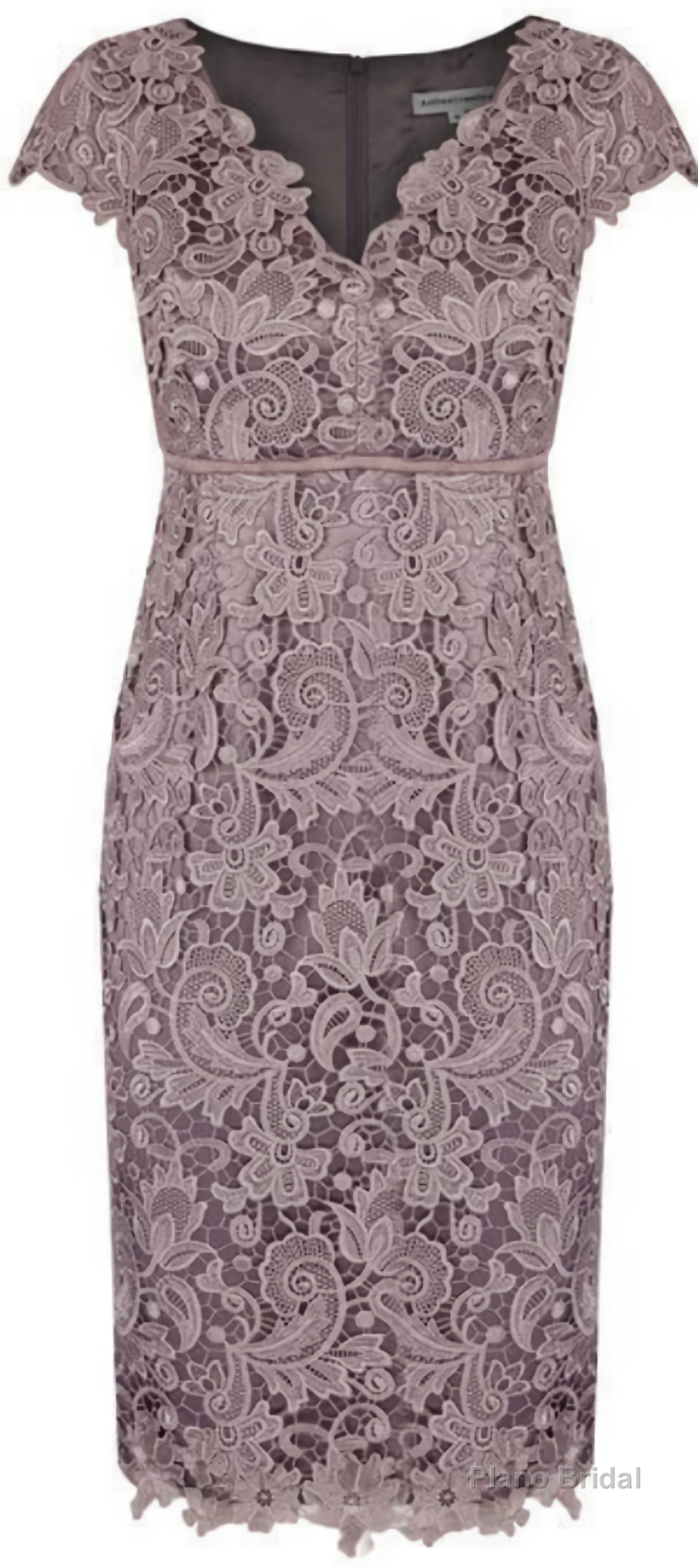 Sheath V Neck Cap Sleeves Lace Empire Mother Of The Bride Dress With Sash 6280 Secondary image