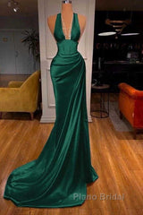 Halter V-Neck Mermaid Formal Prom Dresses Elegant
