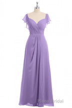 Lavender Sweetheart Ruffled A-Line Long Bridesmaid Dresses