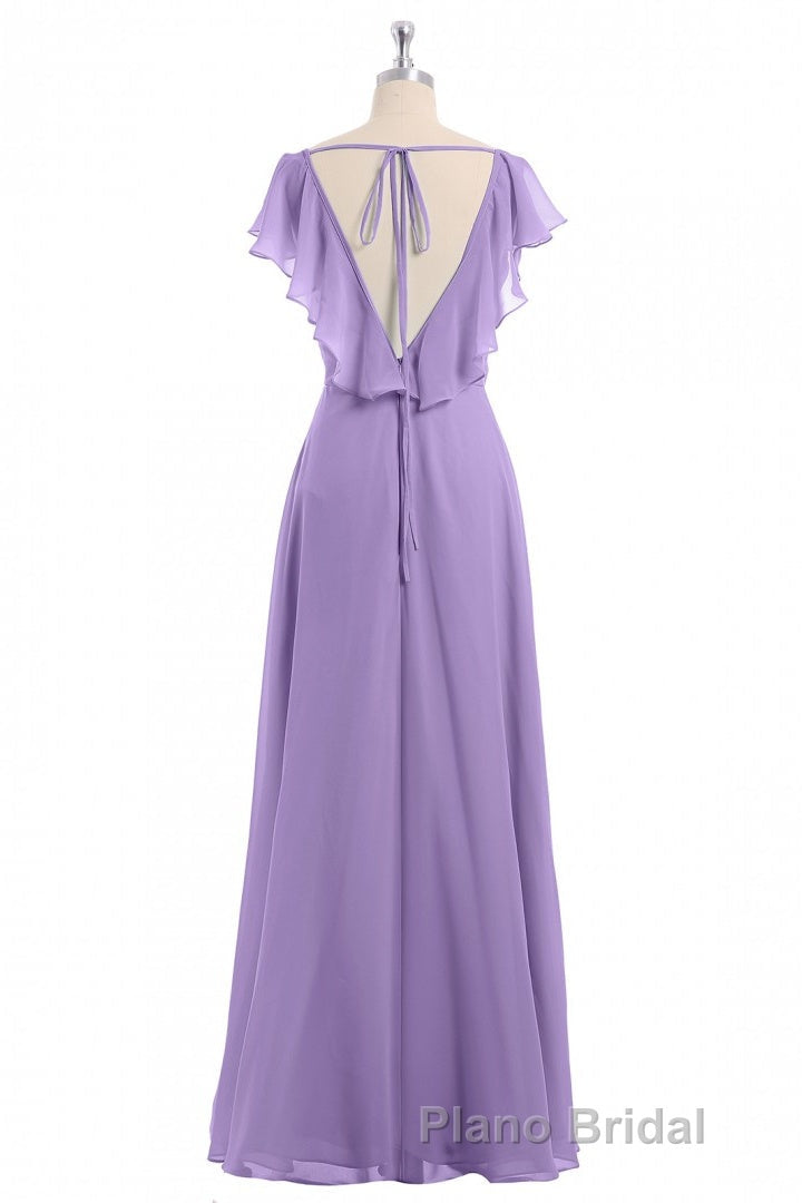 Lavender Sweetheart Ruffled A-Line Long Bridesmaid Dresses