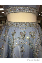 A Line 2 Pieces Beaded Satin Short Homecoming Dresses, Scoop