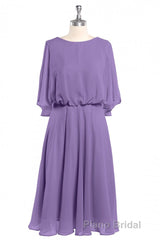 Royal Blue Long Sleeve Blouson-Style Bridesmaid Dresses