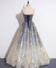Unique Tulle Lace Long Formal Prom Dresses, Tulle Lace Prom Dresses, 2