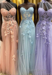 Fairy-Tale Appliques One-Shoulder A-Line Formal Prom Gown