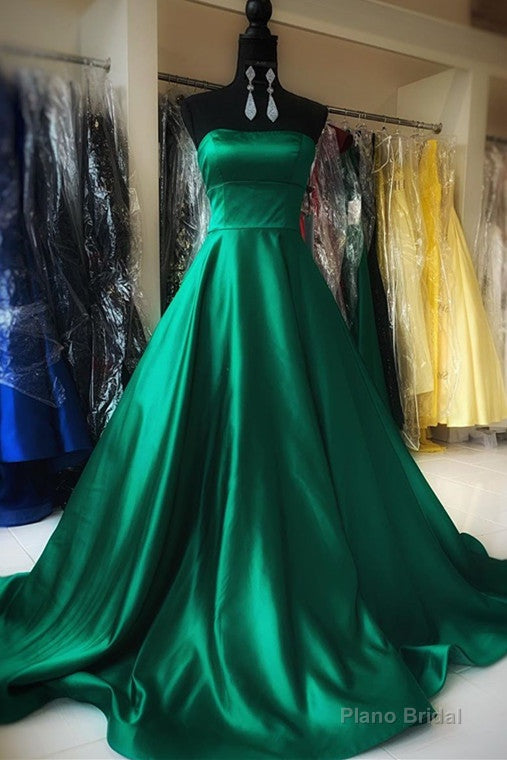 Simple Green Long Prom Dress Main image
