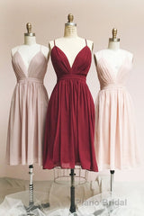 Short Pink Chiffon Homecoming Dresses with Cross Back