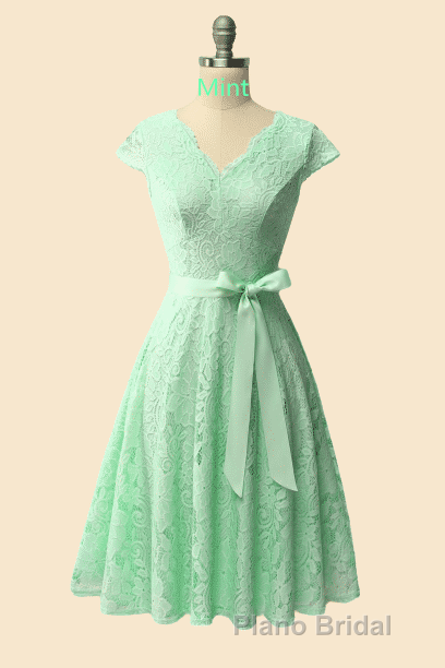 A-Line Cap Sleeve Navy Blue Bridesmaid Dresses with Belt