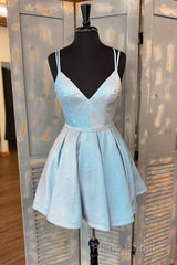 Double Straps A-line Short Homecoming Dresses