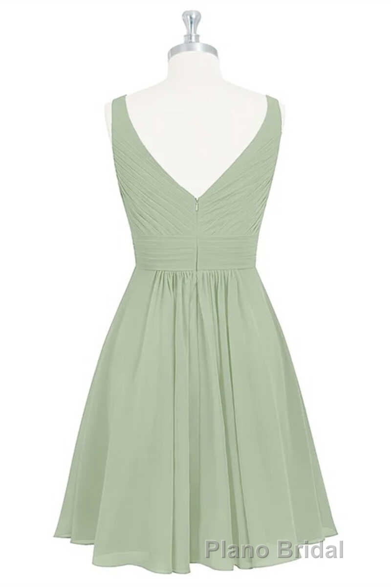 Sage Green Chiffon A-Line Short Bridesmaid Dresses