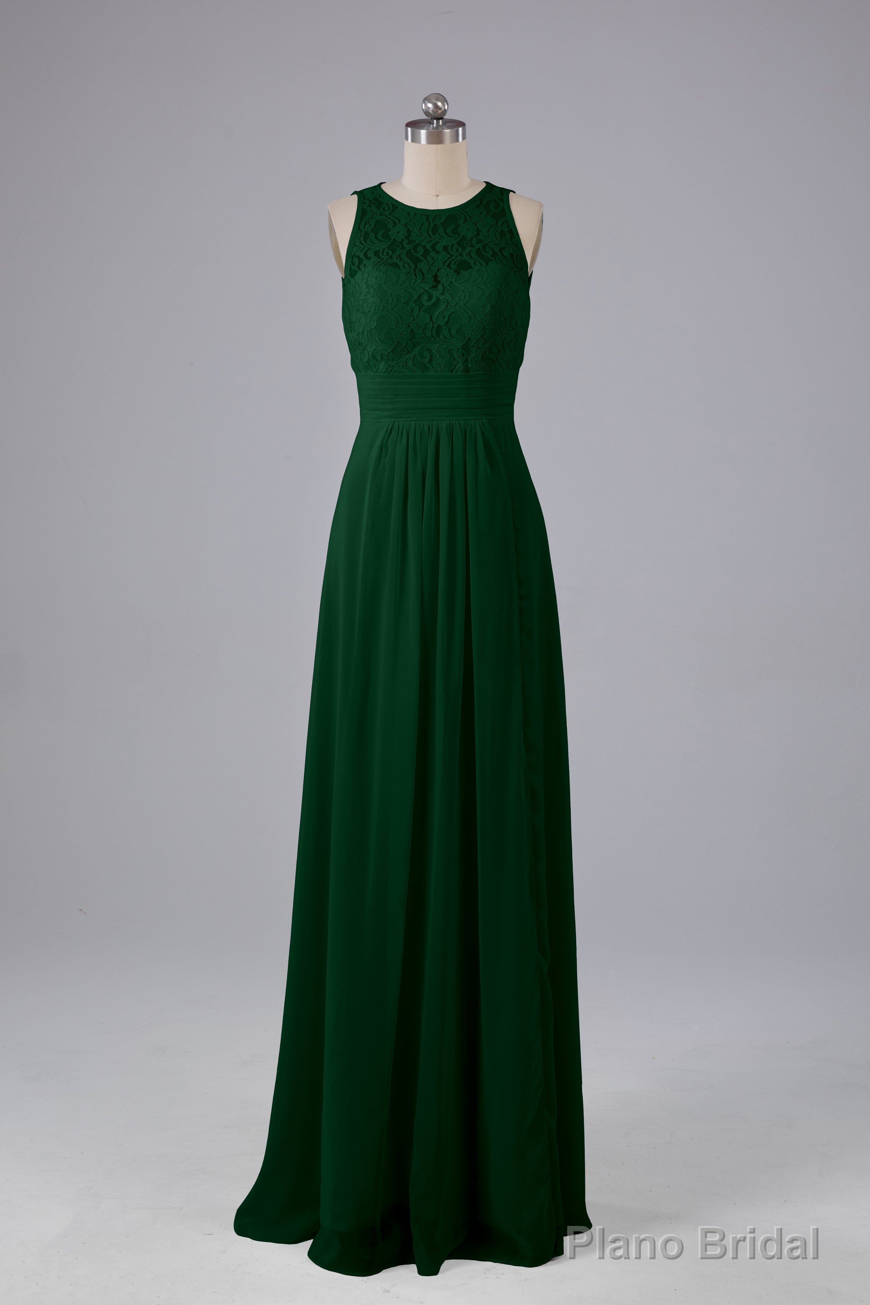 A Line Keyhole Floor Length Bridesmaid Dresses