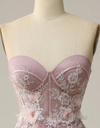 A-Line Sweetheart Neckline Long Formal Prom Dresses With Appliques