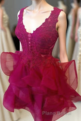 Adorable A-line V Neck Short Homecoming Dresses