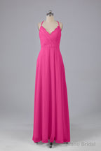 Backless Spaghetti Straps Lace Bridesmaid Dresses