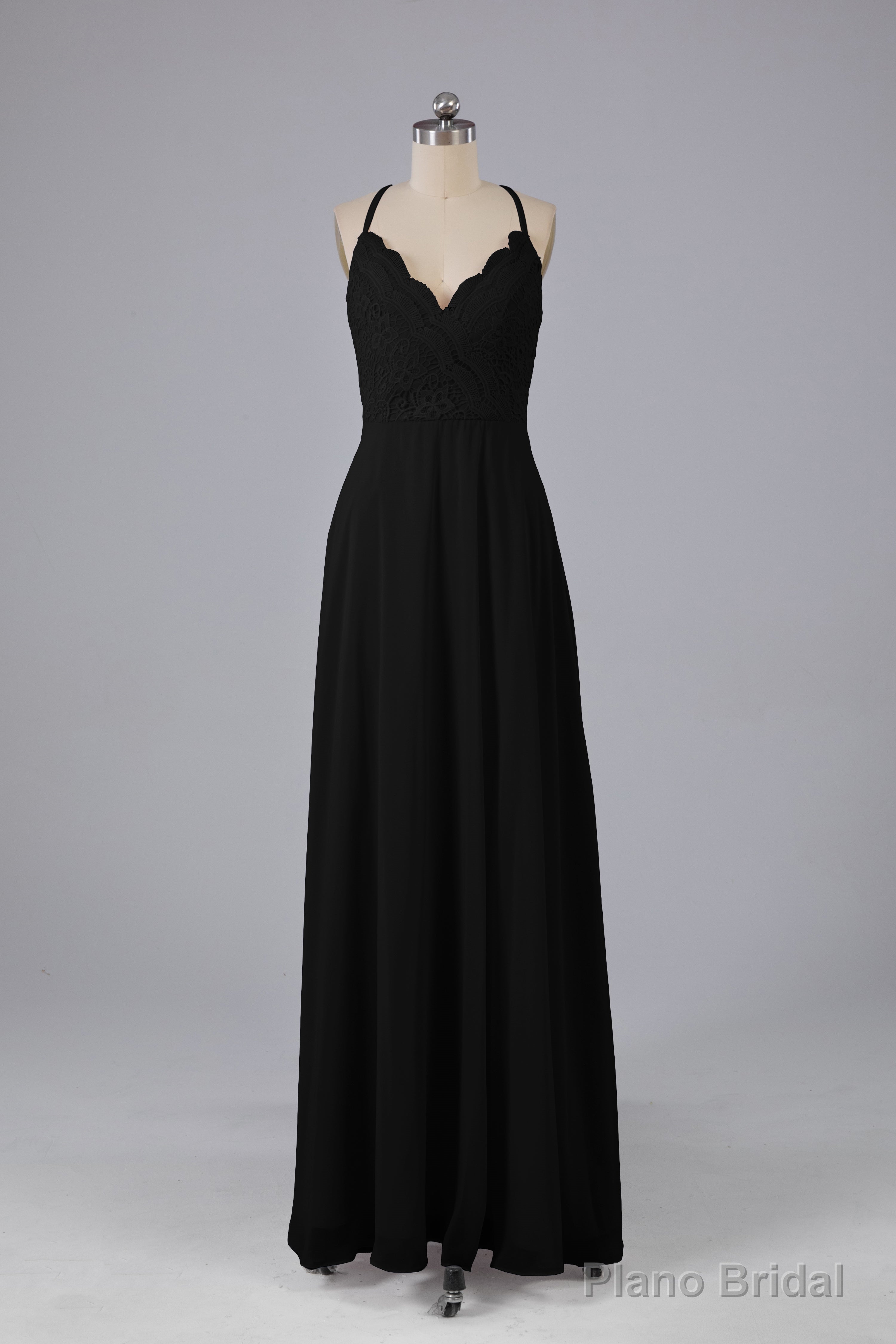 Backless Spaghetti Straps Lace Bridesmaid Dresses Secondary image