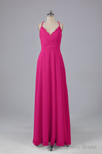 Backless Spaghetti Straps Lace Bridesmaid Dresses