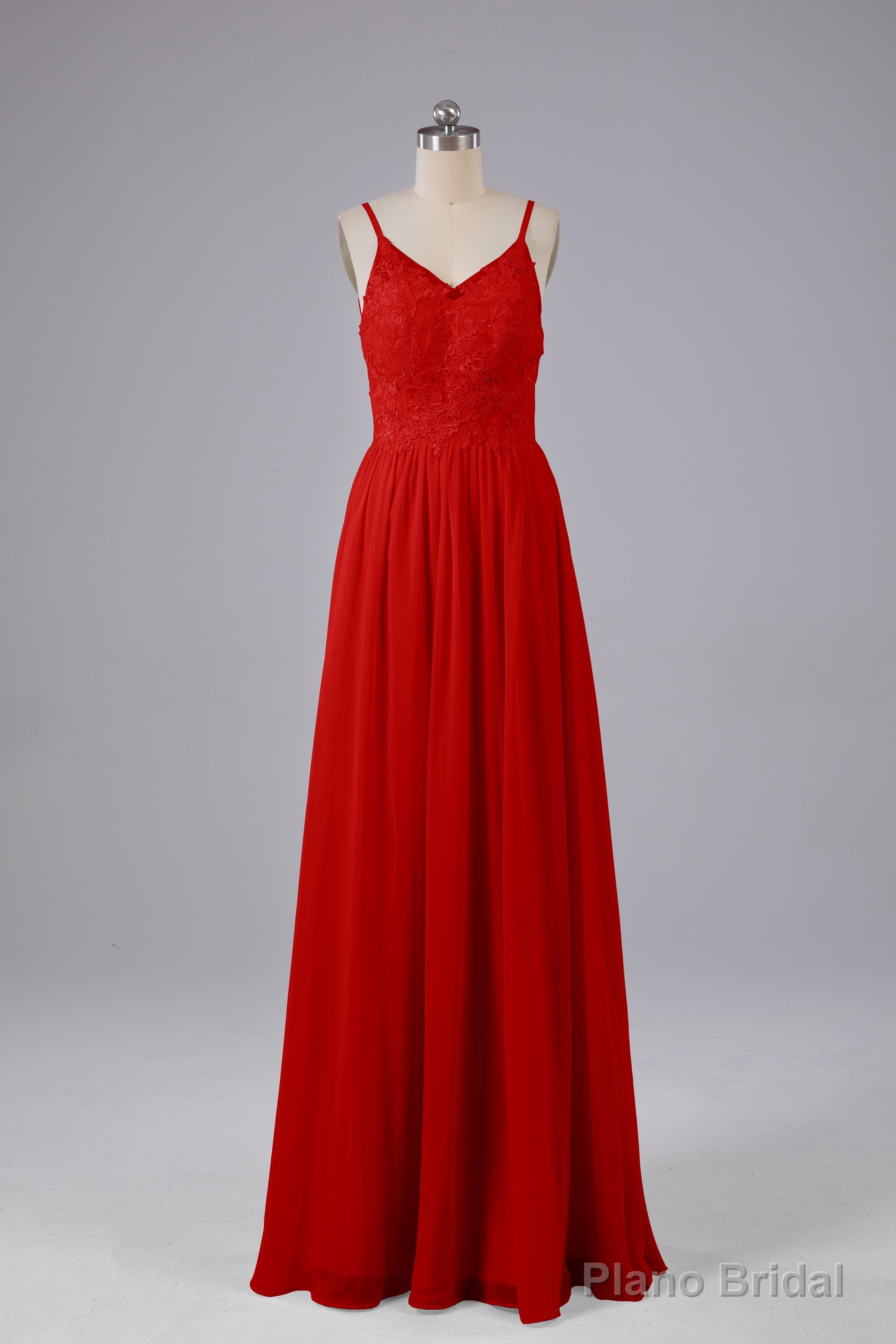 Beautiful Spaghetti Straps Backless Long Bridesmaid Dresses