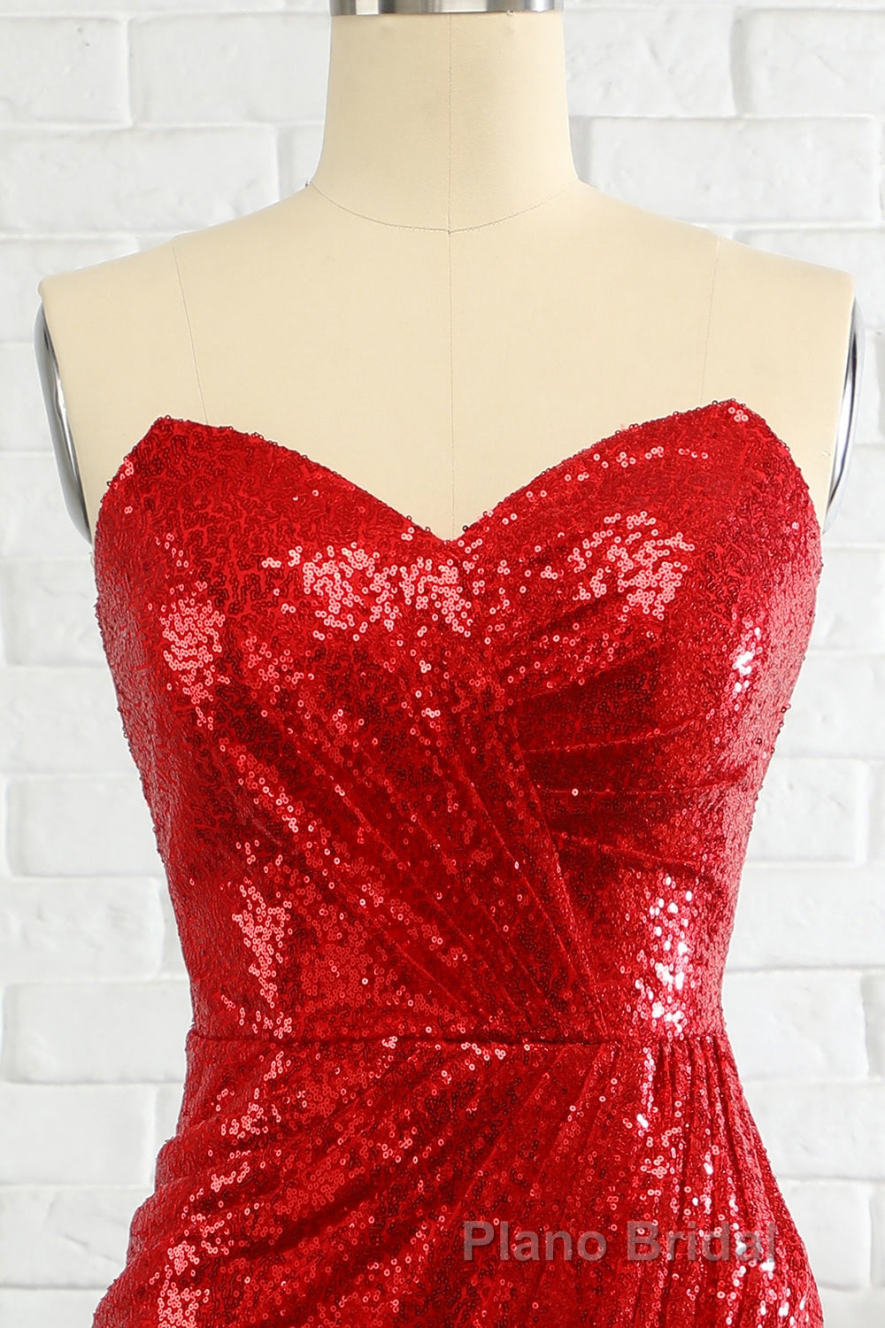 Sheath Sweetheart Red Sequins Formal Prom Dresses with Sequins