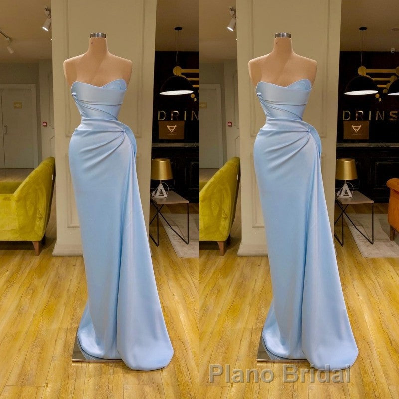 Unique Cross Sweetheart Light Blue Soft-pleated Long Formal Prom Dresses Secondary image