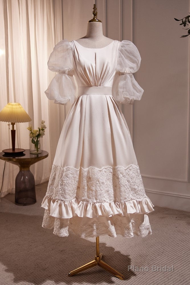 Chic Bubble Sleeves Round Neck Prom Dresses Secondary image