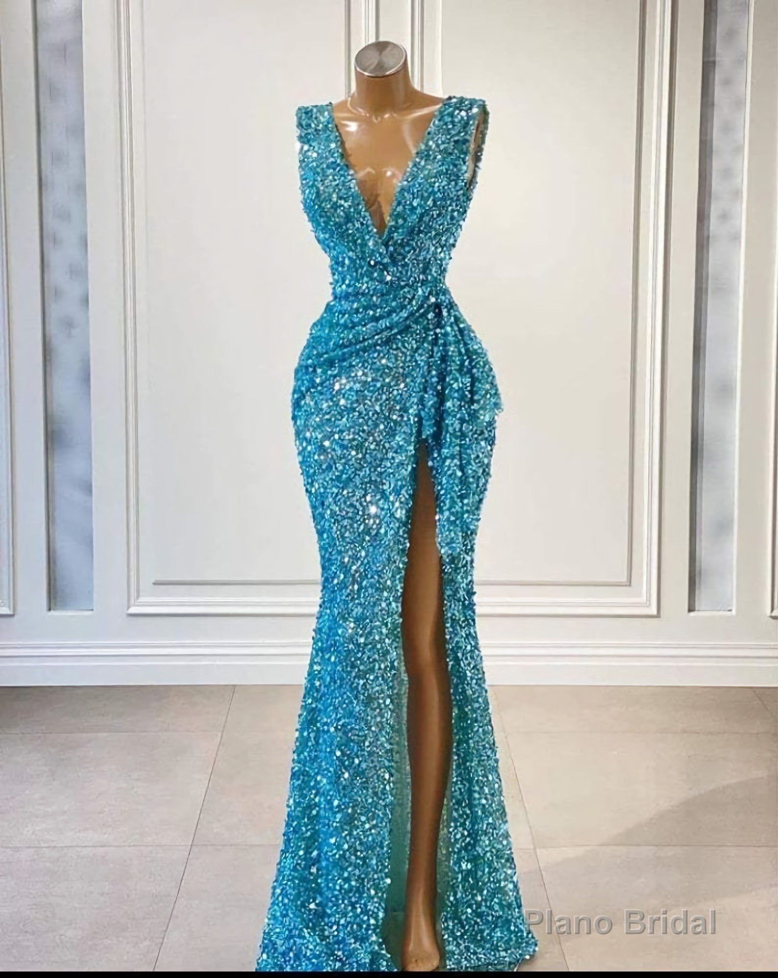 Sexy High Slitted Dress, African Sequence Fabric African Fashion African Clothing Women Clothing