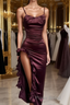 Sexy Slit Ruffles Formal Prom Dress