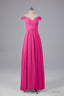Elegant Chiffon Off The Shoulder Open Back Long Bridesmaid Dresses