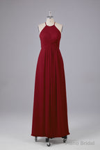 Elegant Halter Keyhole Chiffon Bridesmaid Dresses
