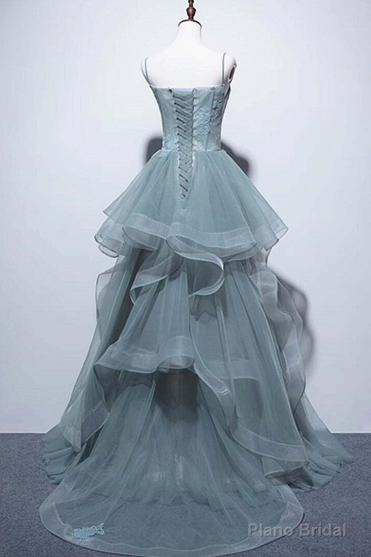 Green Lace Long Prom Dresses, Green Lace Long Formal Evening Dresses Secondary image