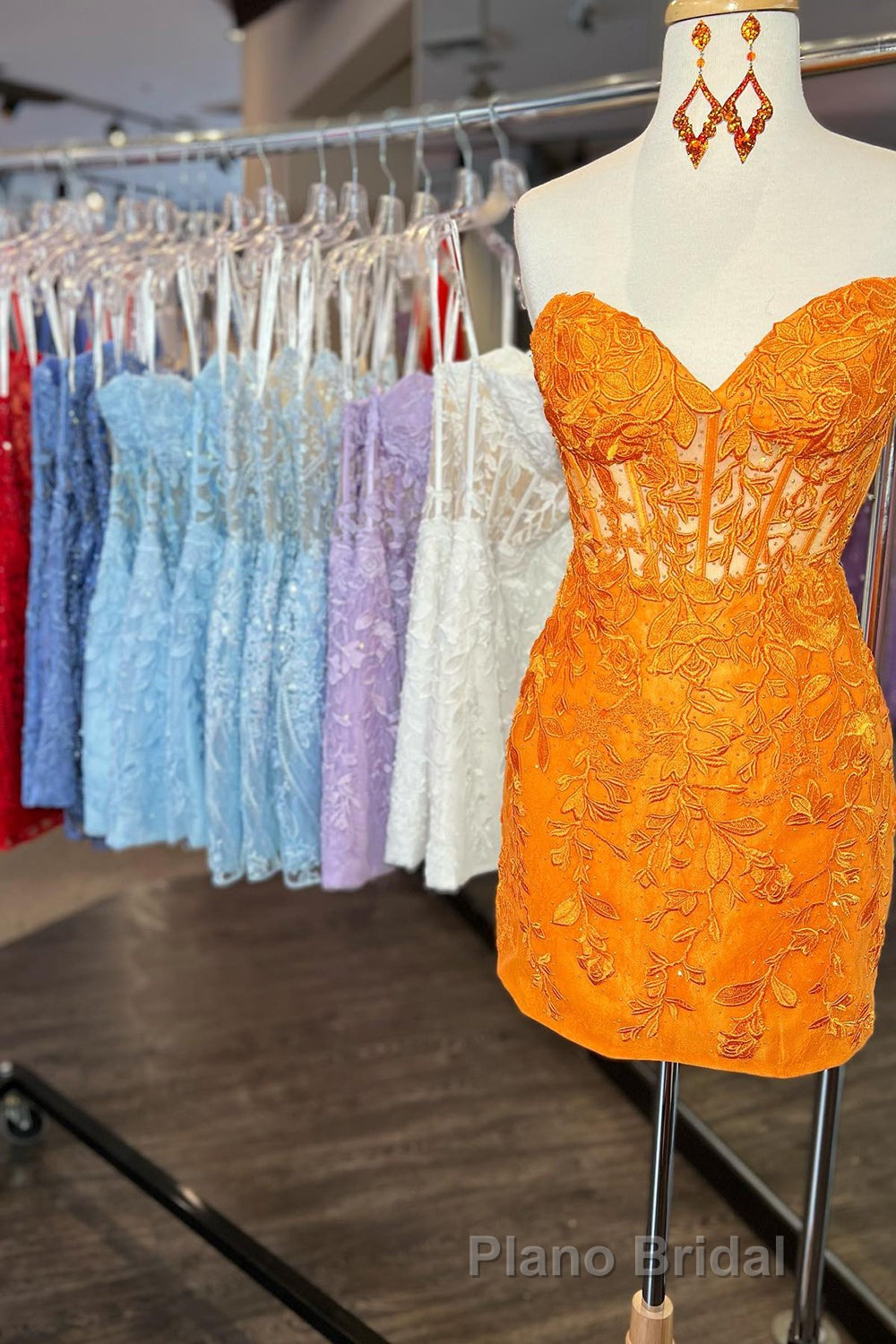 Purple Lace Tight Short Hoco Dresses