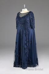 Half sleeves Sequined Elegant Lace Mother of The Bride Dresses