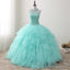 Halter Neck Open Back Mint Quinceanera Dresses Mexican Ball Gown Prom Dress