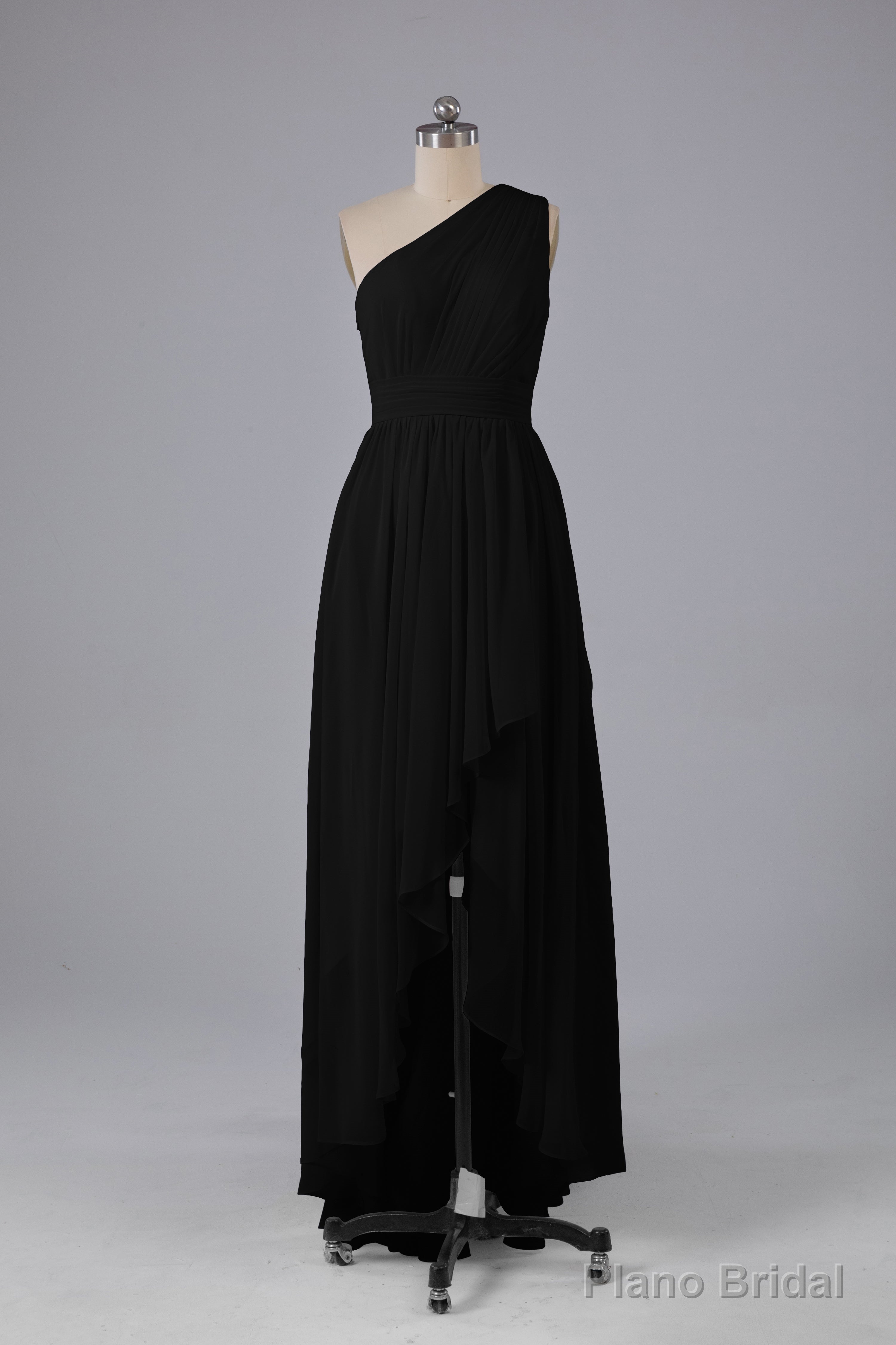 High Low One Shoulder Chiffon Bridesmaid Dresses Secondary image